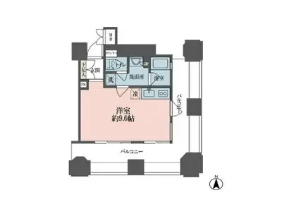 ルネ新宿御苑タワー(ワンルーム/12階)の間取り写真