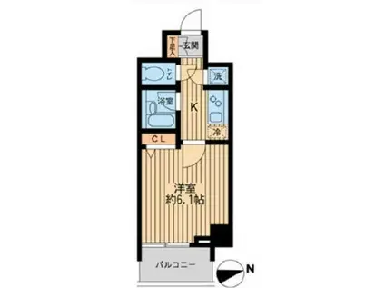 HF早稲田レジデンスII(1K/2階)の間取り写真