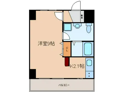 グリシーヌ響(1K/4階)の間取り写真