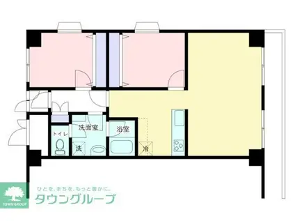 ライオンズマンション大和(2LDK/2階)の間取り写真