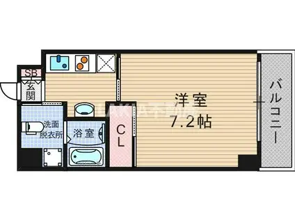 ウィステリア・ガーデン(1K/2階)の間取り写真