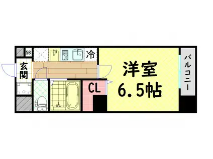 ドエル心斎橋(1K/8階)の間取り写真