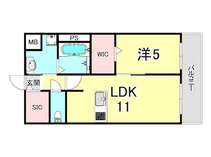 GENOVIA世田谷砧II(1LDK/3階)の間取り写真