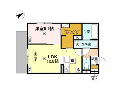 D-ROOM守山3丁目 守山3丁目(1LDK/1階)の間取り写真