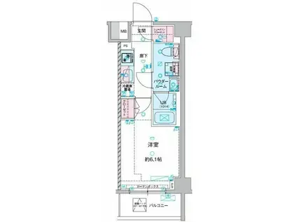GENOVIA谷塚(1K/1階)の間取り写真