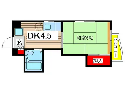 桜山ビレッジ(1DK/3階)の間取り写真