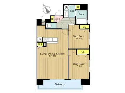 レアシス相模原駅前(2LDK/10階)の間取り写真