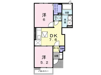 アルドーレ I(2DK/1階)の間取り写真