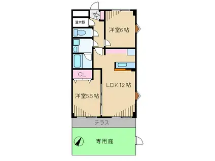 サンパレス綱島(2LDK/1階)の間取り写真