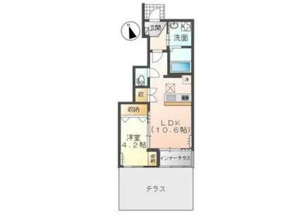 カーサ・デ・アモール(1LDK/1階)の間取り写真