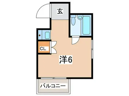東急東横線 菊名駅 徒歩5分 3階建 築32年(ワンルーム/2階)の間取り写真