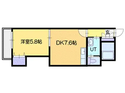 ロイヤルコート恵庭駅前(1DK/3階)の間取り写真