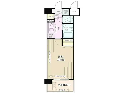 ル・ポローニア(1K/1階)の間取り写真