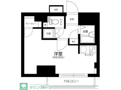 エスコート横浜関内(ワンルーム/9階)の間取り写真