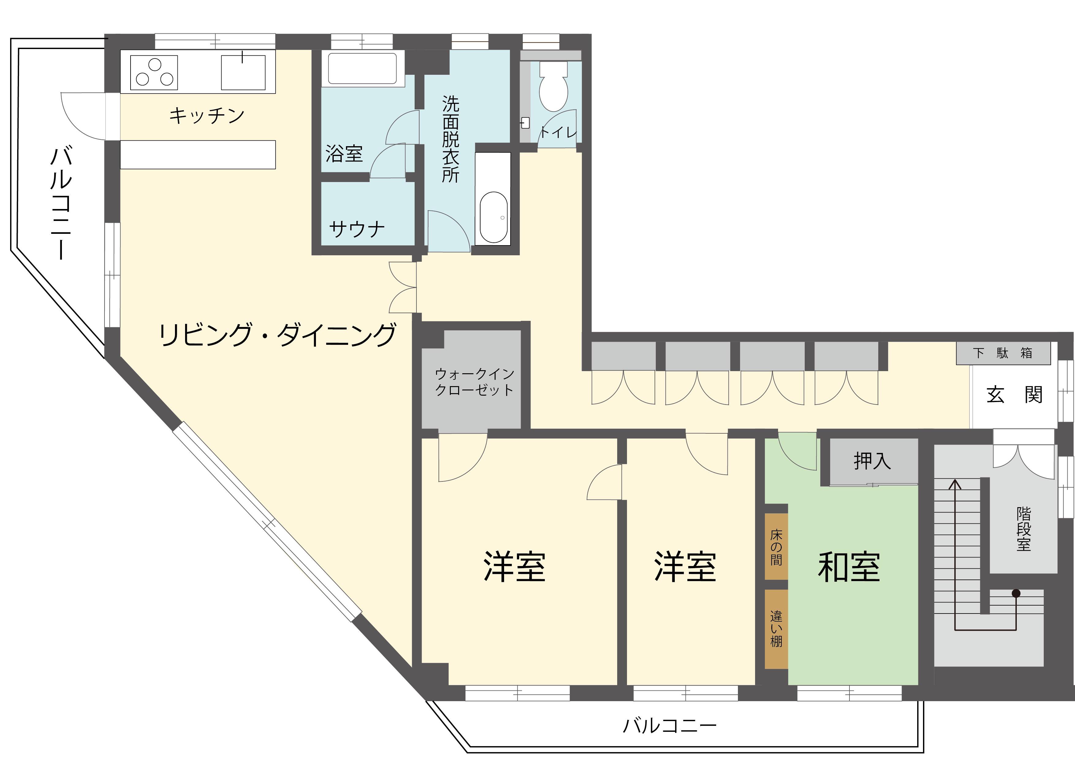 綾部ビル(3SLDK/3階)の間取り写真