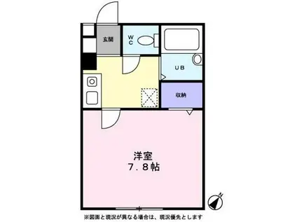 ヴェルデ越谷(1K/1階)の間取り写真