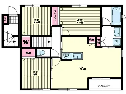 MEIN PLATZ (3LDK/2階)の間取り写真