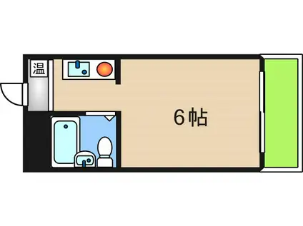 ロイヤルクレイン玉出(ワンルーム/3階)の間取り写真