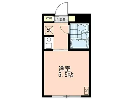 リバーサイド江戸川橋(ワンルーム/2階)の間取り写真