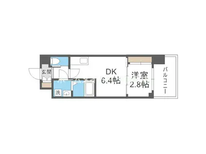 コンフォリア・リヴ淡路町一丁(1DK/7階)の間取り写真