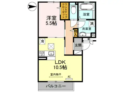 カーサ ポポラーレ(1LDK/1階)の間取り写真