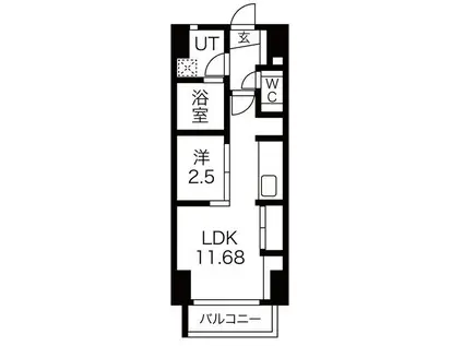 AREX丸の内II(1LDK/6階)の間取り写真