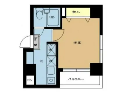 スカイコート新宿曙橋第2(1K/5階)の間取り写真