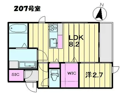 DROOM南大沢(1LDK/3階)の間取り写真