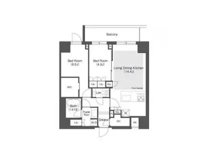 オアーゼ文京大塚(2LDK/4階)の間取り写真