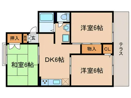 セジュール堀井(3DK/1階)の間取り写真