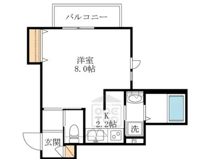 ヘーベルメゾン井口堂(1K/2階)の間取り写真