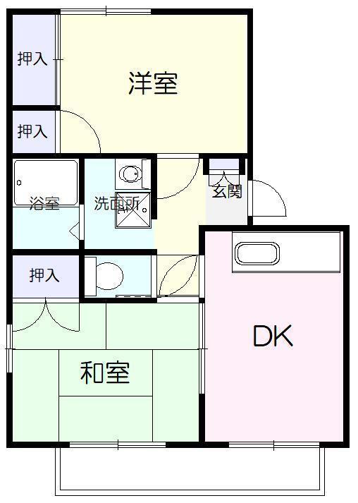 ブライトハイツ月見ヶ丘弐番館(2DK/2階)の間取り写真