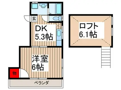 アヴェイラ・朝霞(1DK/2階)の間取り写真
