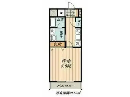 CASTLE HILLS 柳ケ瀬(1K/9階)の間取り写真