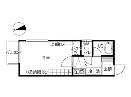 ビーンズ(1K/1階)の間取り写真