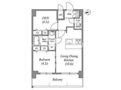 スプランディッドVII(1SLDK/8階)の間取り写真