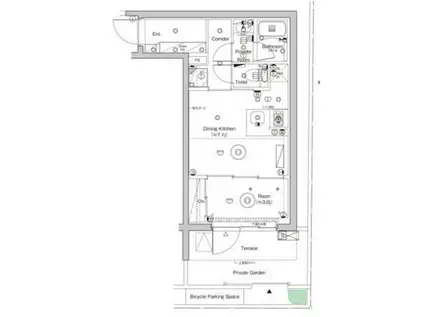 SYFORME MONZEN-NAKACHO(1DK/1階)の間取り写真