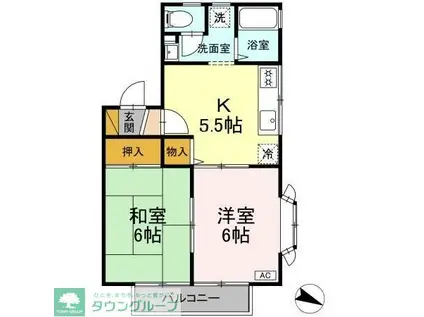 KSグランメール弐番館(2K/1階)の間取り写真