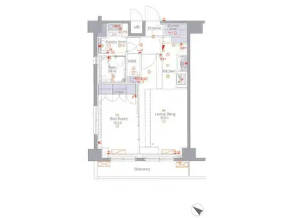 ヴォーガコルテ馬込アジールコート(1LDK/3階)の間取り写真