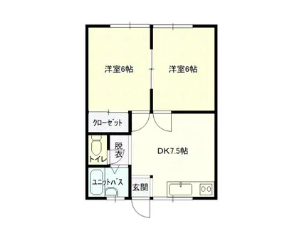 ル・ヴィラージュ(2DK/1階)の間取り写真