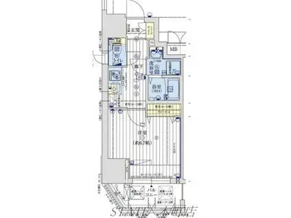 アクアプレイス江戸堀(1K/4階)の間取り写真