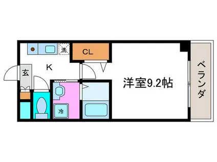 GRAND COLLINE(1K/6階)の間取り写真