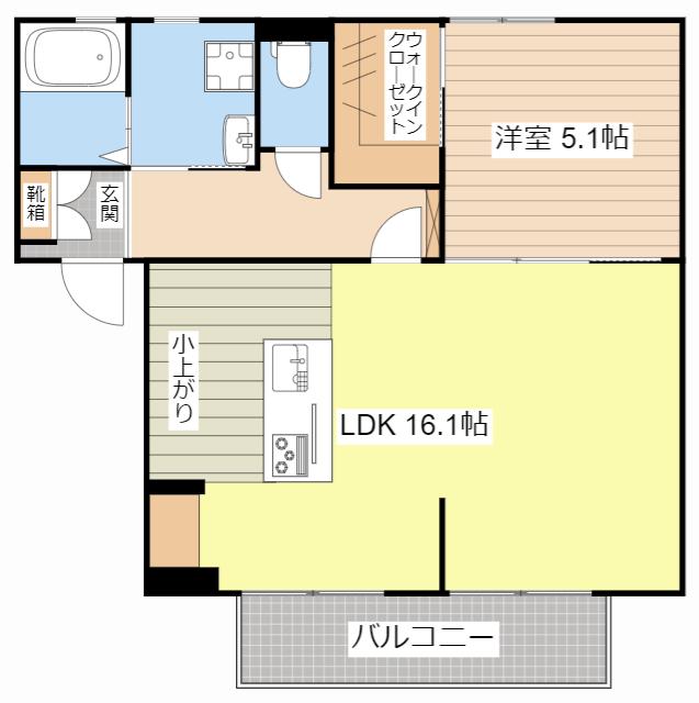 リバティーコート(1LDK/2階)の間取り写真