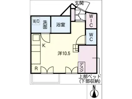 プレシオール藤が丘(ワンルーム/2階)の間取り写真