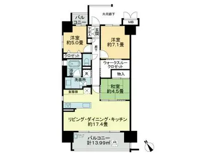 アトレ阿倉川(3LDK/2階)の間取り写真