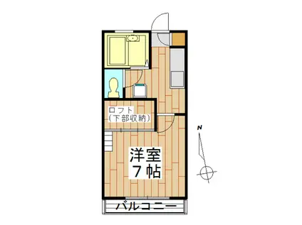 コーポミューズ(1K/2階)の間取り写真