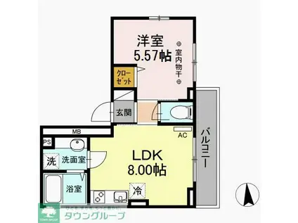 LUMINOUS(1LDK/3階)の間取り写真