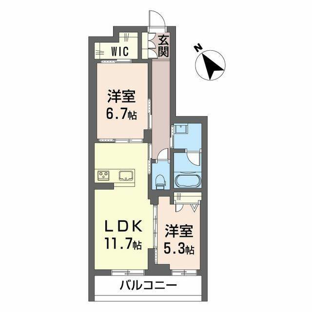 ティエンポ フェリズ I(2LDK/2階)の間取り写真