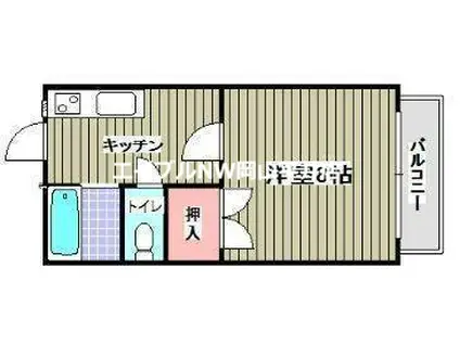 リオン西川原(1K/2階)の間取り写真