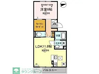 ロイジェントパークスレイクタウンIII J(1LDK/1階)の間取り写真